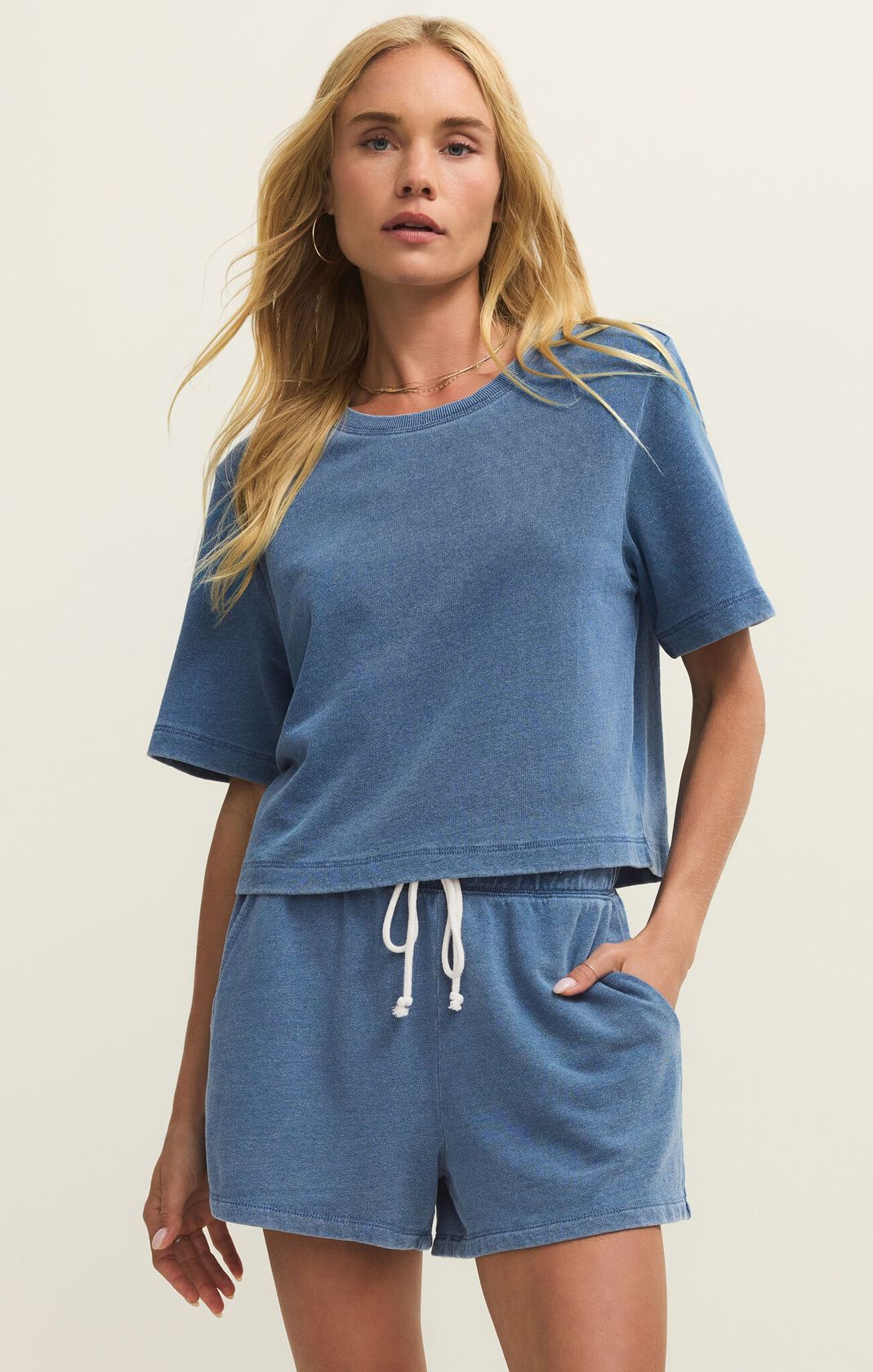 Curran Knit Denim Sweatshirt