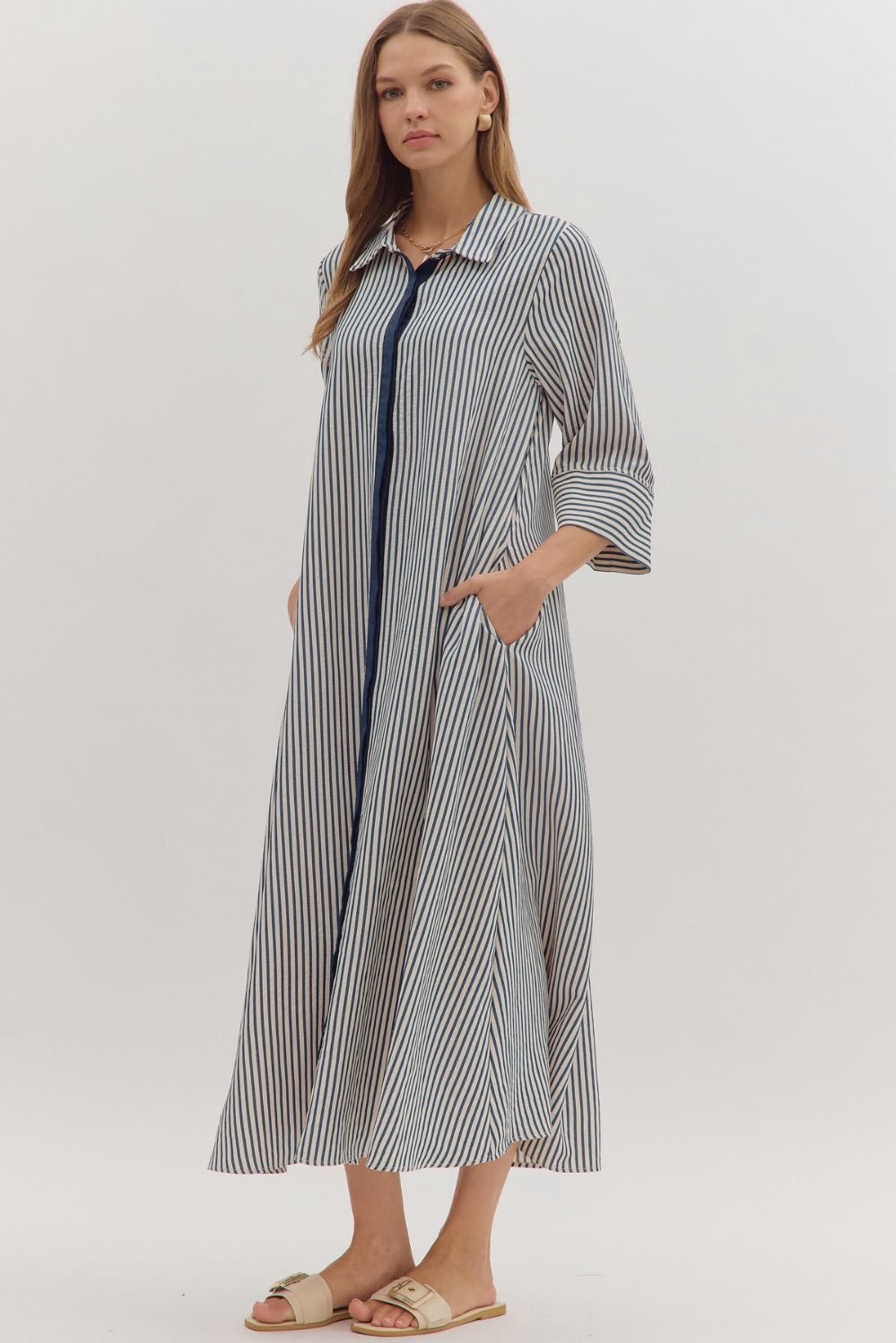 Indigo Stripe Dress