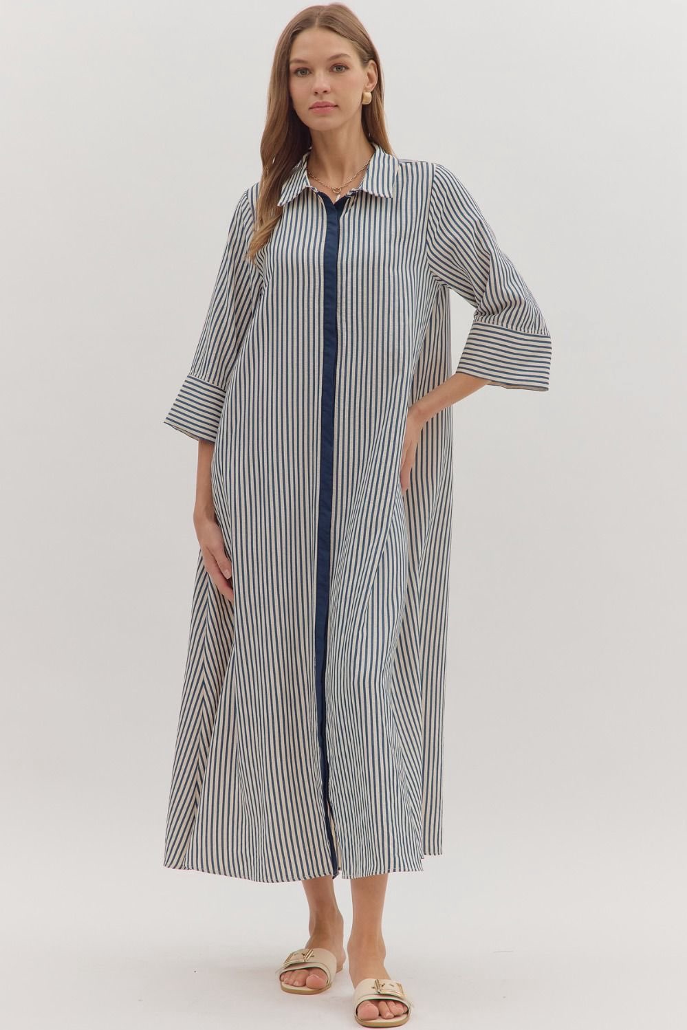 Indigo Stripe Dress