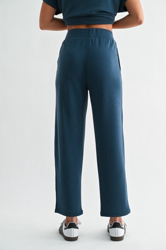 Navy Scuba Cropped Pants