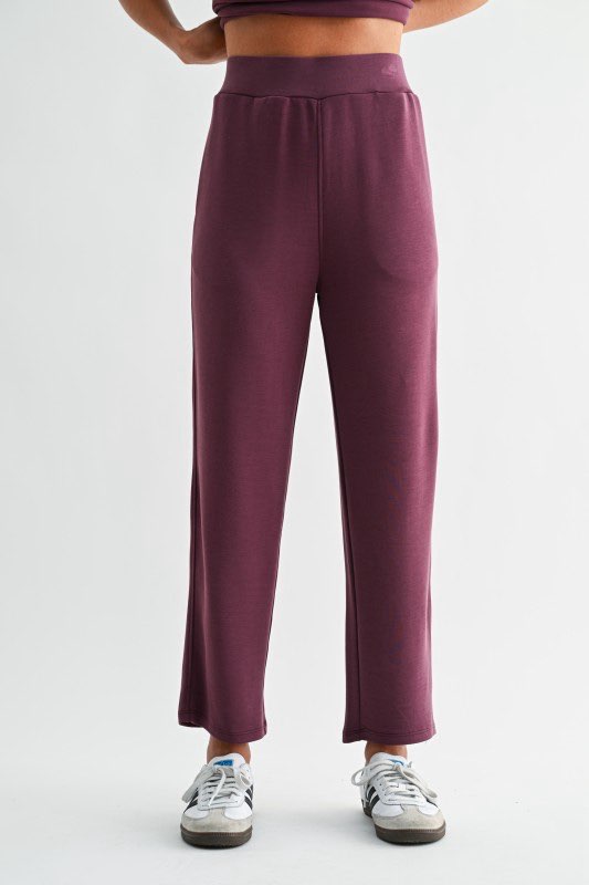 Plum Scuba Cropped Pants