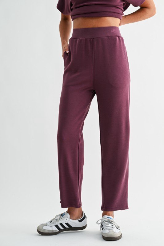 Plum Scuba Cropped Pants