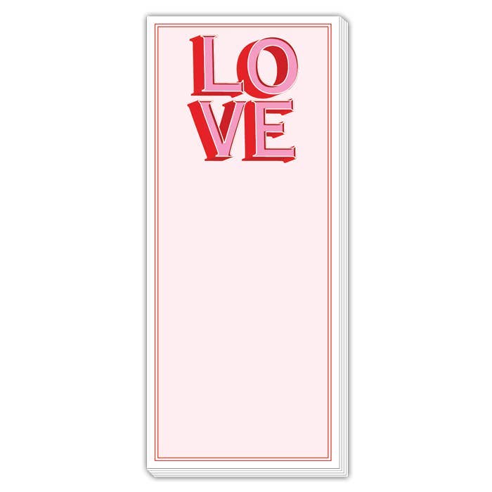 Hand Painted "Love" Skinny Notepad