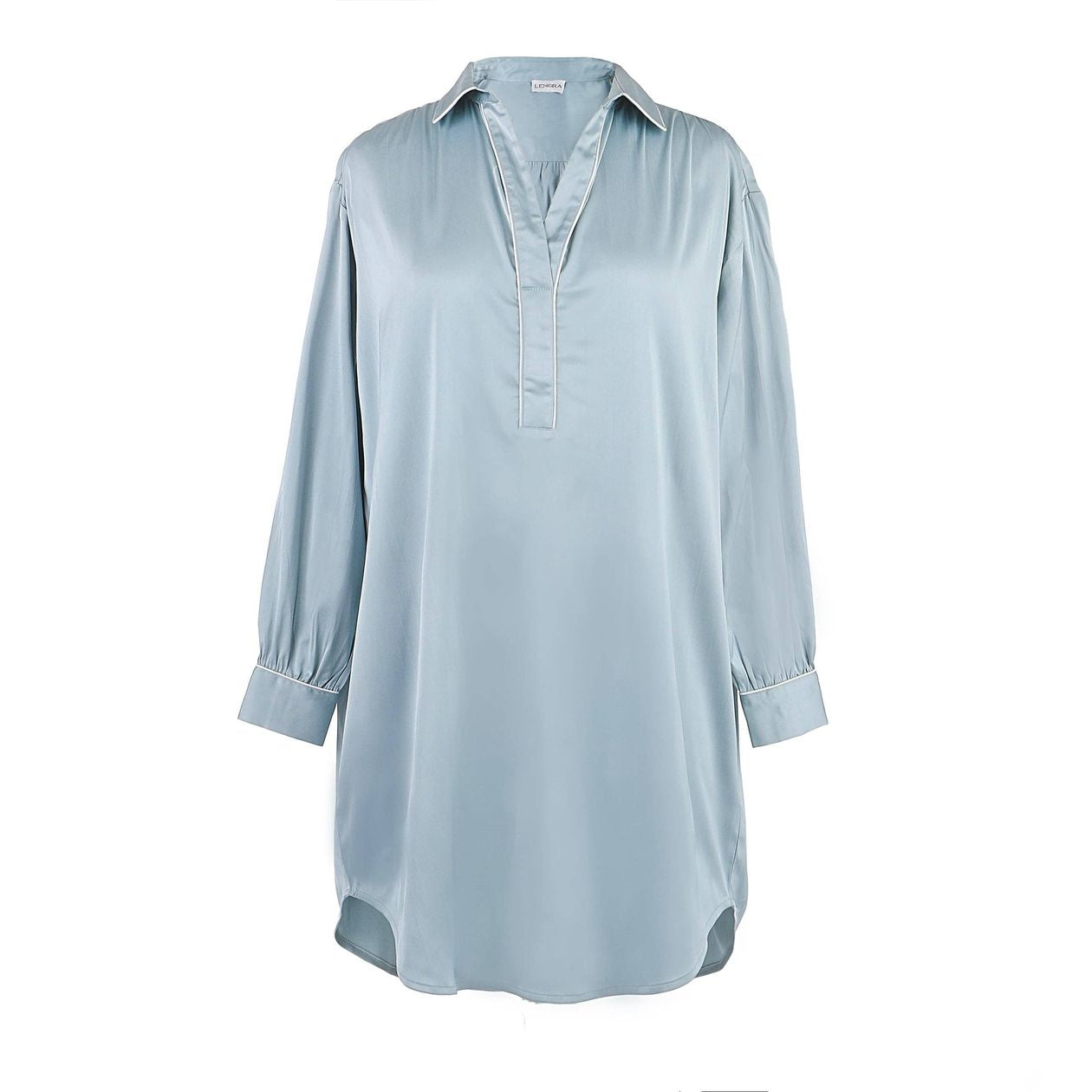 Blue Chloe Satin Nightshirt