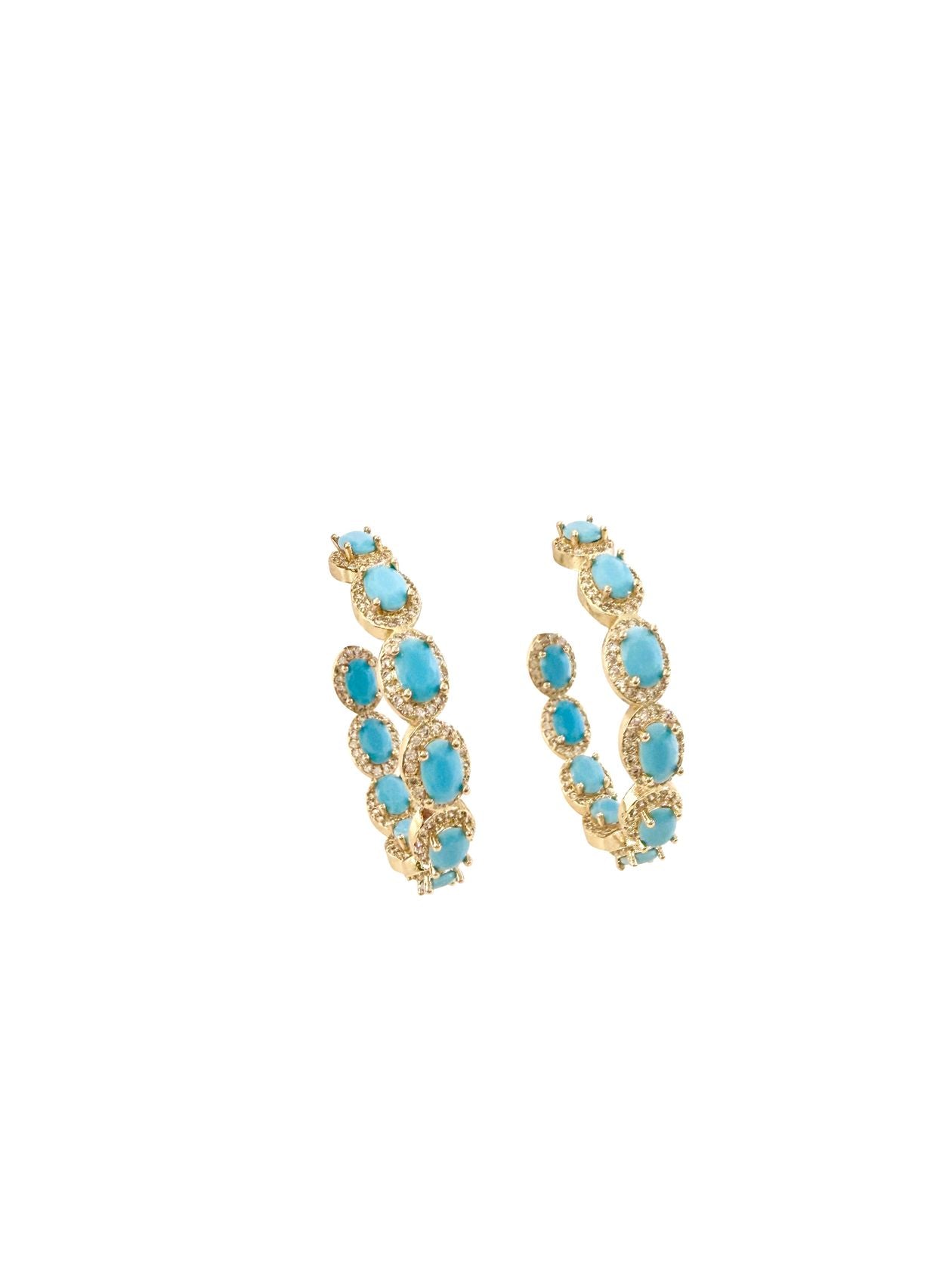 Charlie Turquoise Beaded Hoops