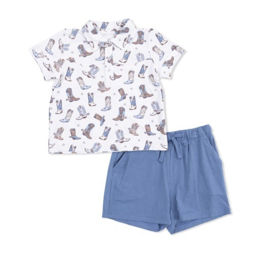 Cowboy Boots Cowboy Polo Short Set