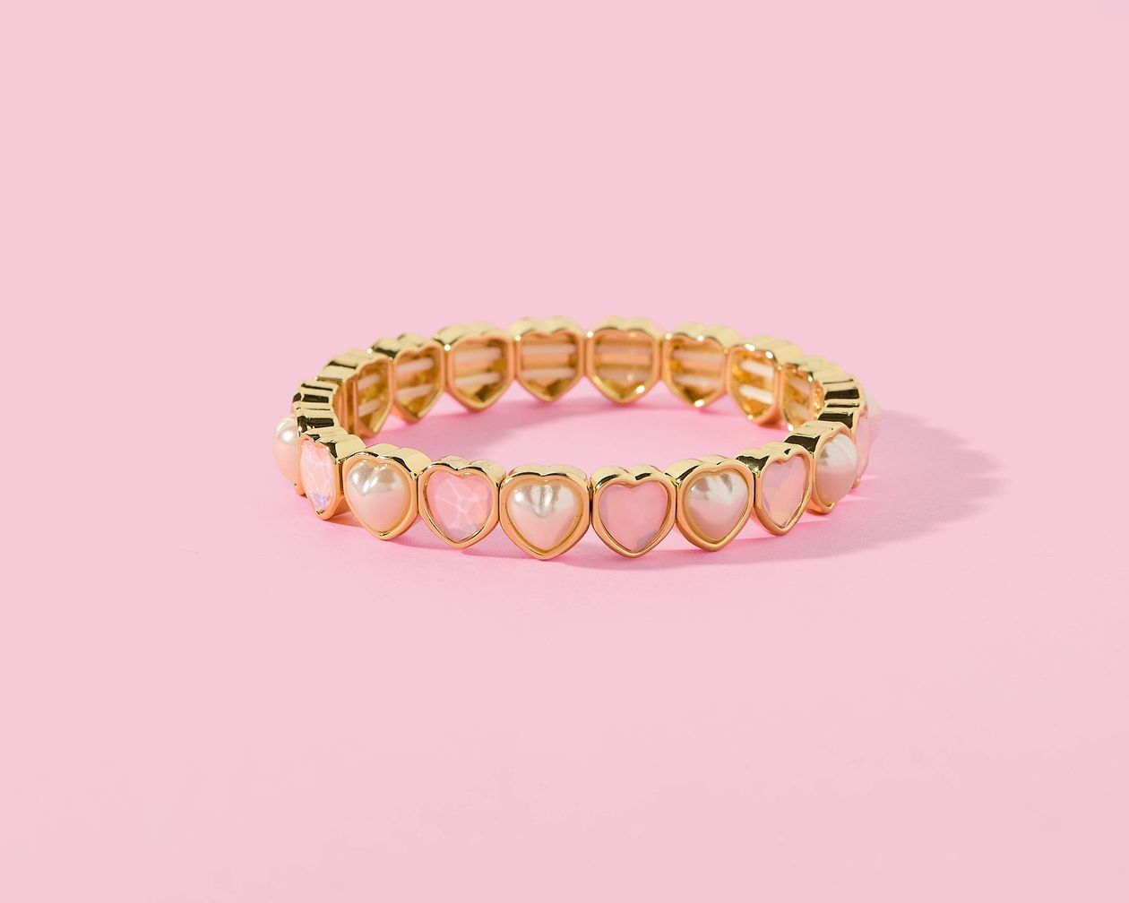 Hayden Pink + Pearl Heart Bracelet