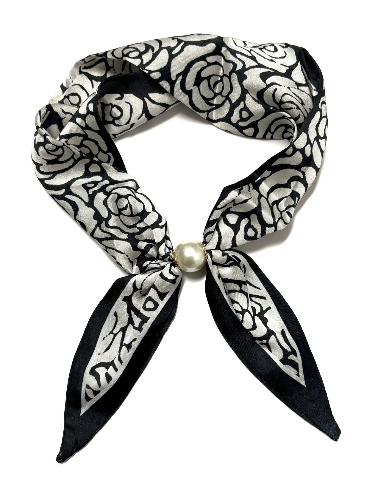 Black Davina Scarf Necklace