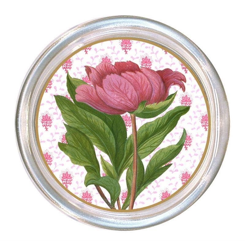 Pink Peony Closed Coaster