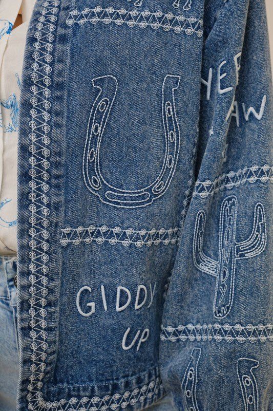 Western Embroidered Denim Jacket