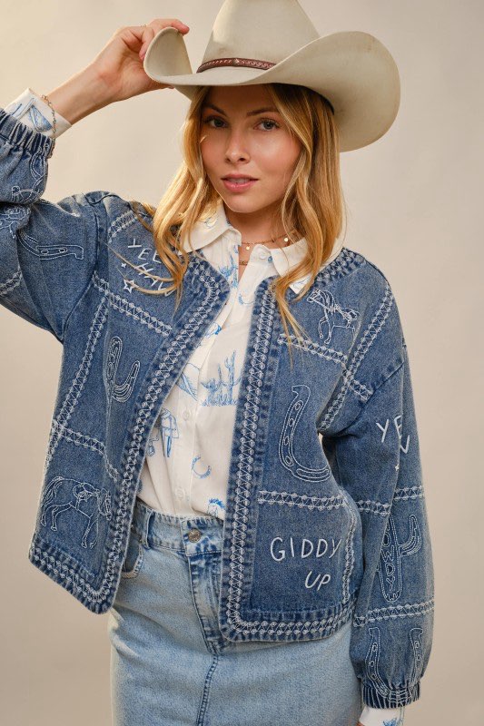 Western Embroidered Denim Jacket
