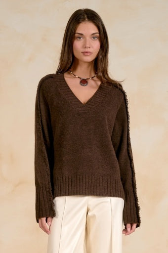 Farrah Frayed Sweater