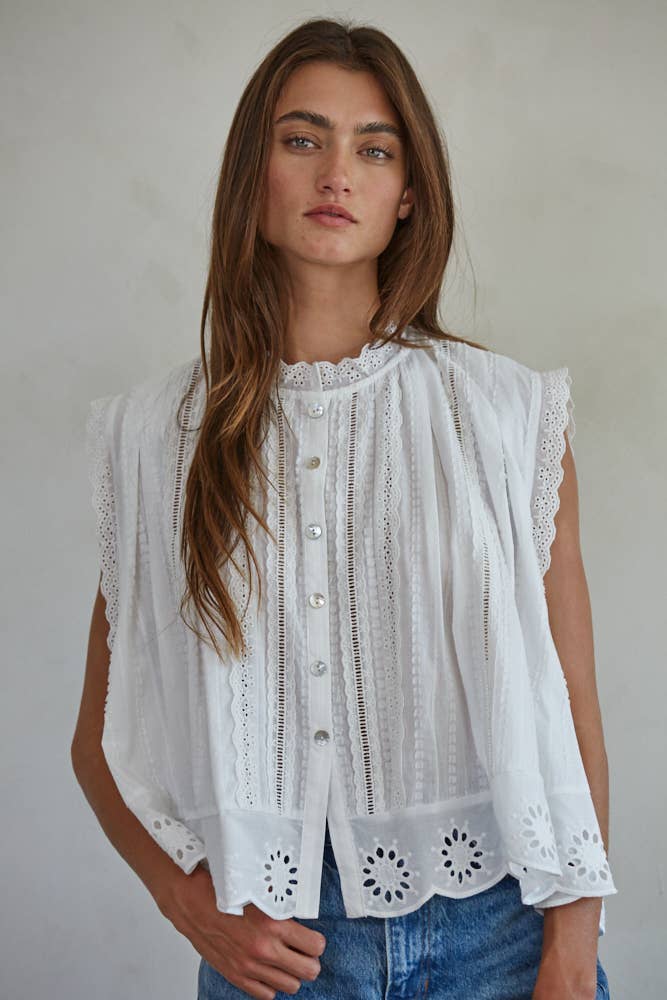 Elliot Eyelet Tank Top