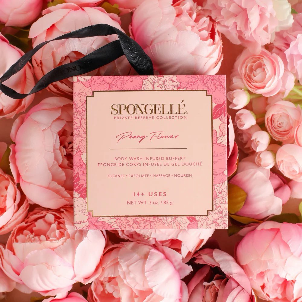 Boxed Peony Flower Spongelle