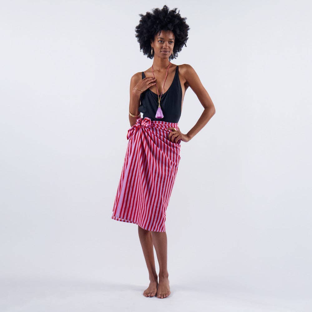 Sloane Stripe Sarong Lavender