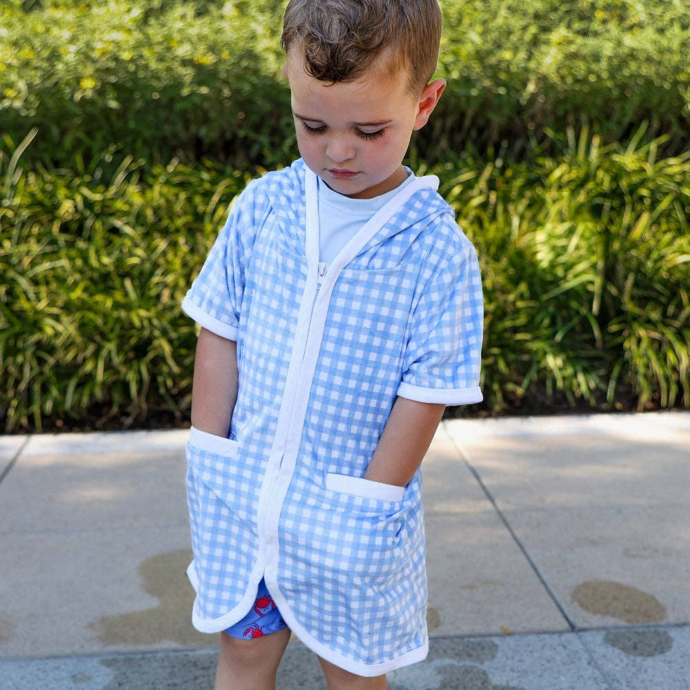 Blue Gingham Swim Cover Up