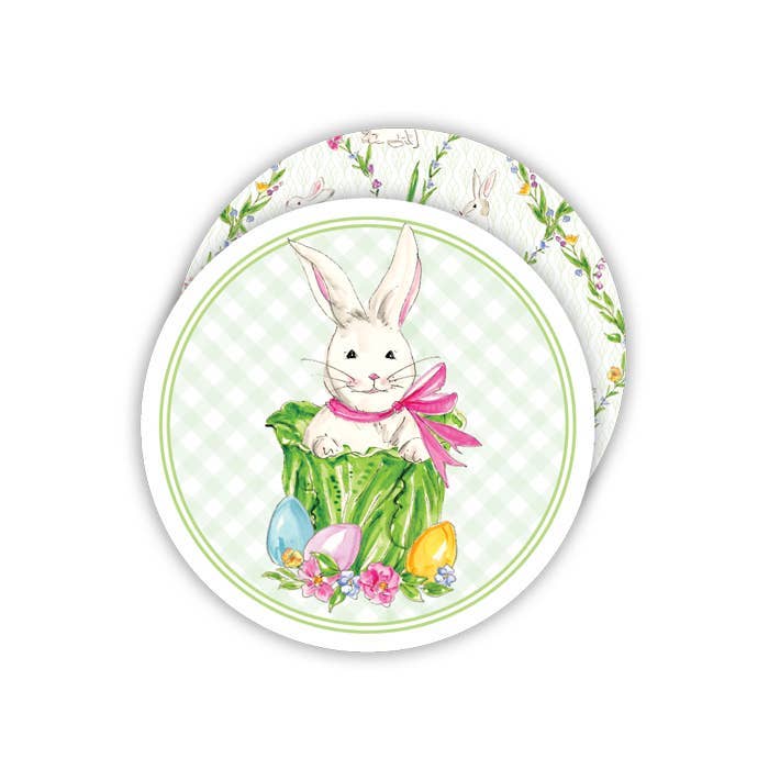 Easter Bunny Cabbage Basket Coaster