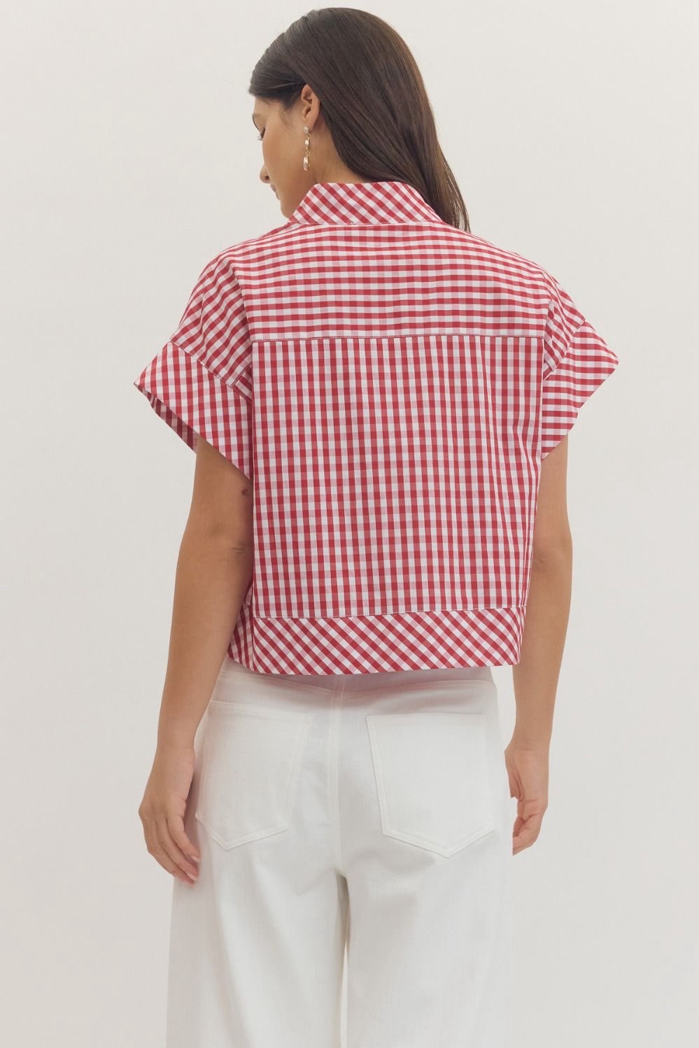 Ruby Red Gingham Top