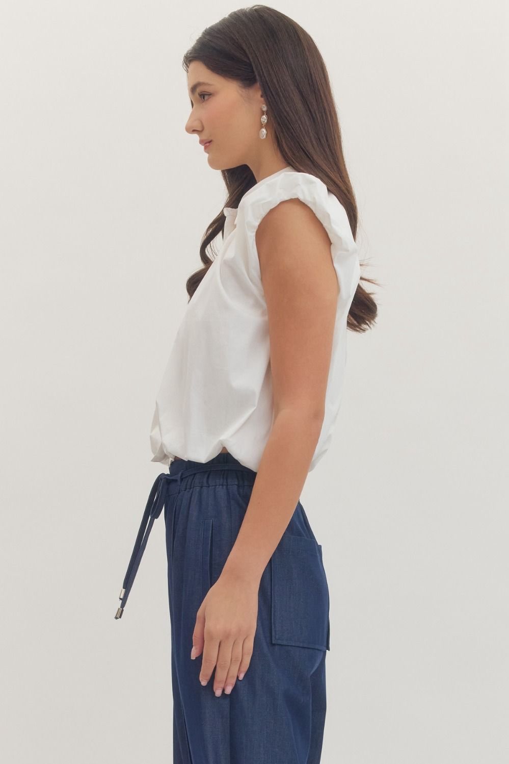 Whitney White Bubble Button Down