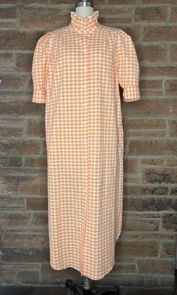 Orange Nina Gingham Dress