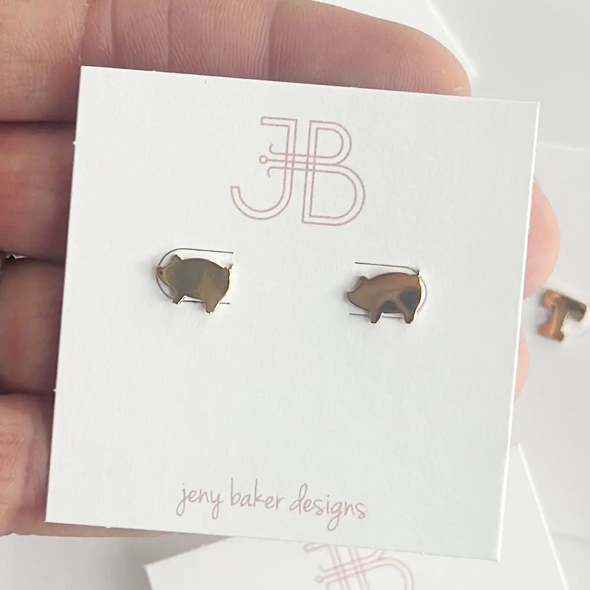 Mini Pig Mascot Studs