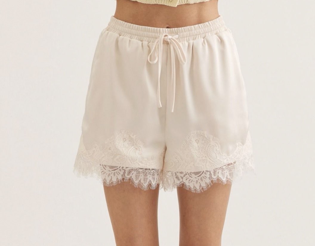 Natural Cream Lace Shorts