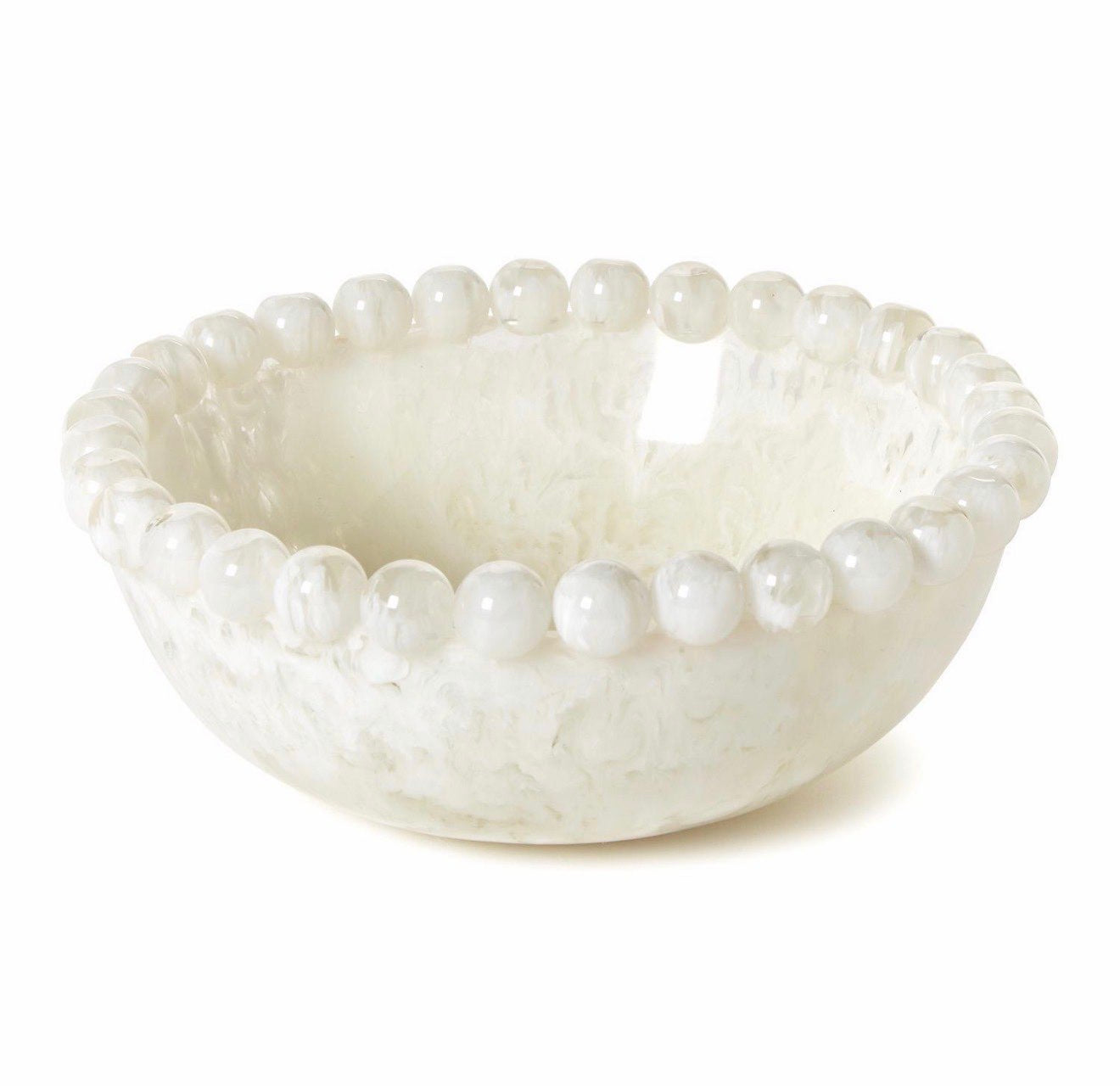 White Beaded Rim Bowl