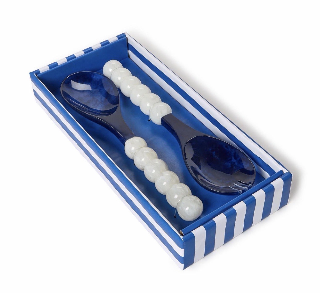 Blue and White Salad Server Set