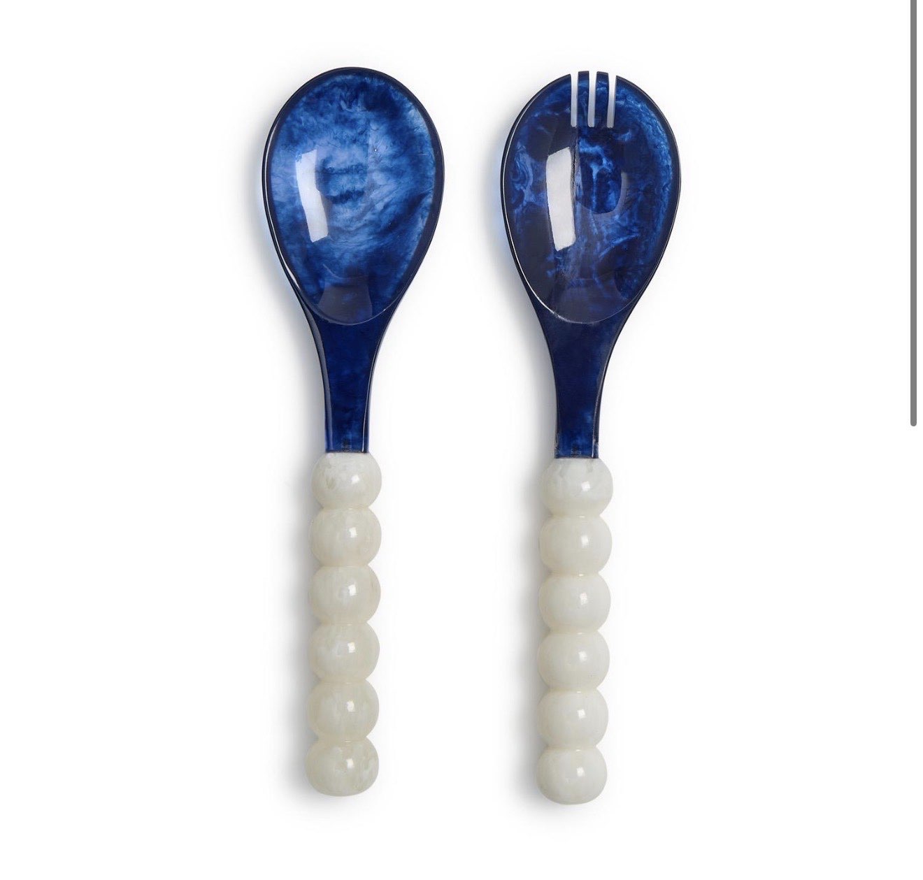 Blue and White Salad Server Set