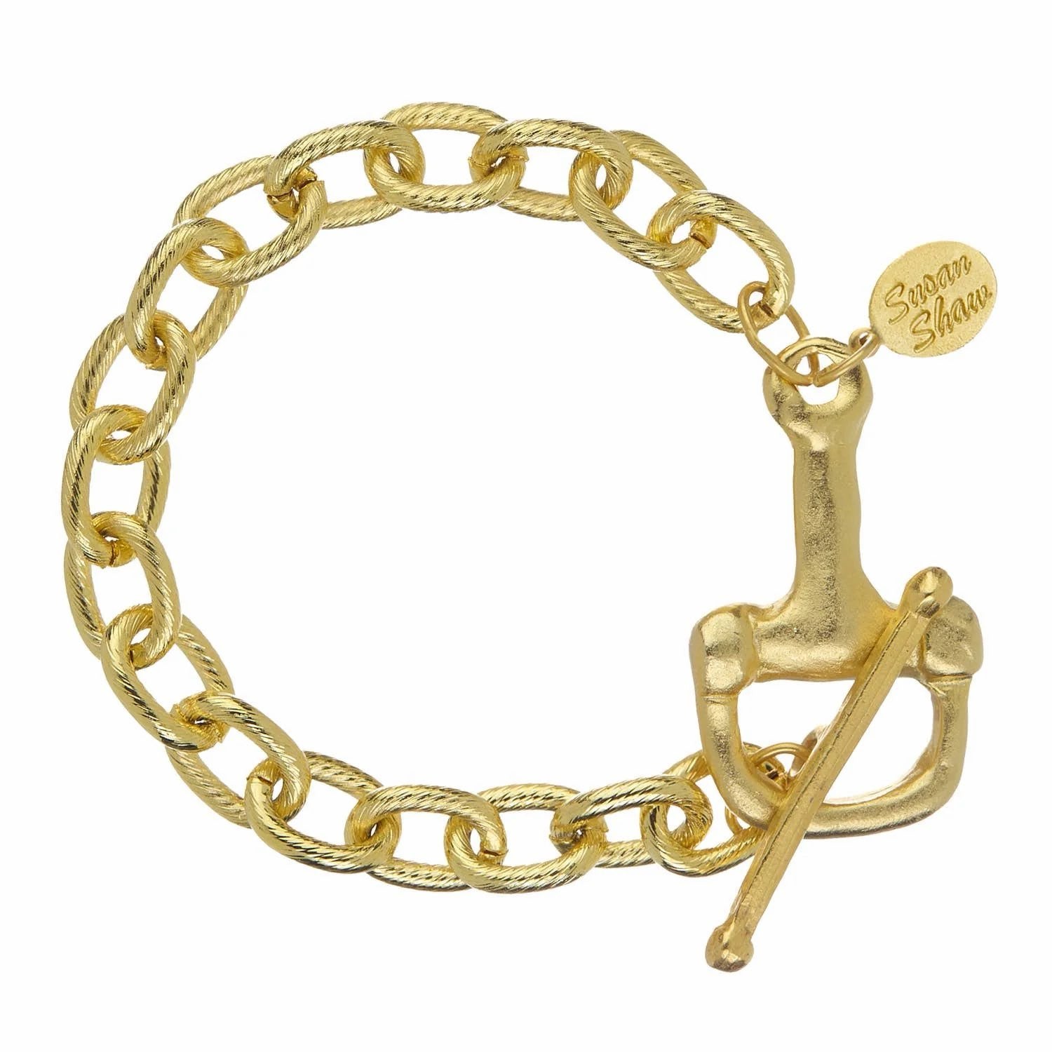 Gold Horse Bit Toggle Bracelet