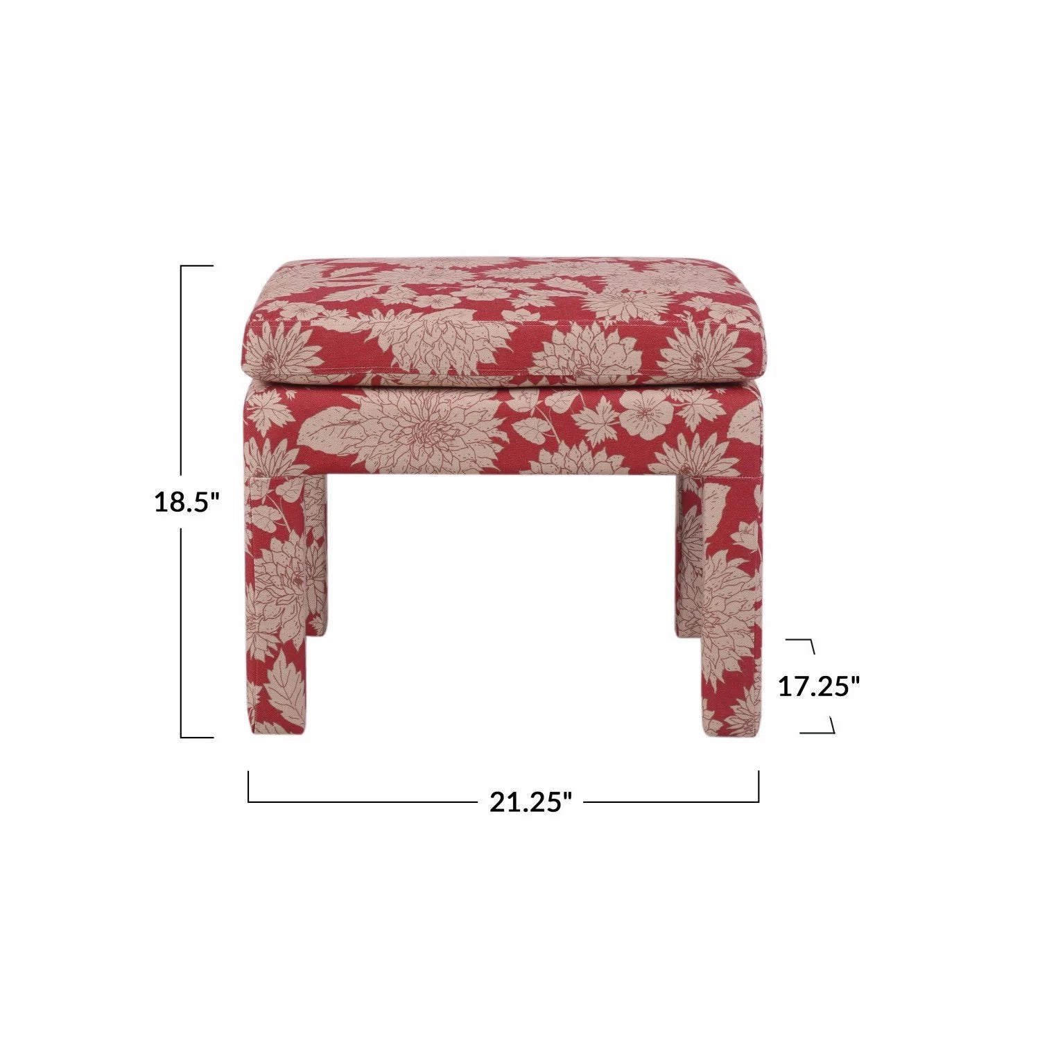 Floral Upholstered Stool