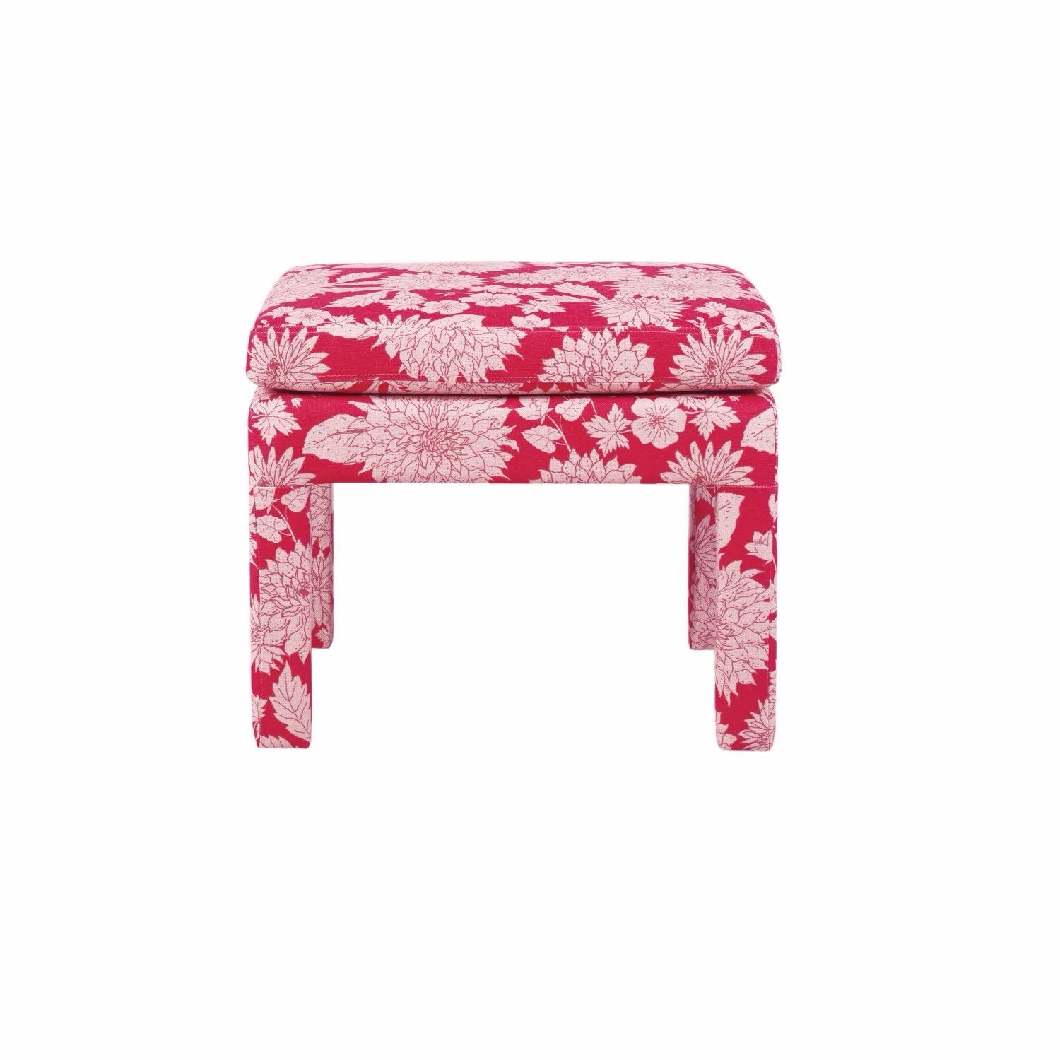 Floral Upholstered Stool