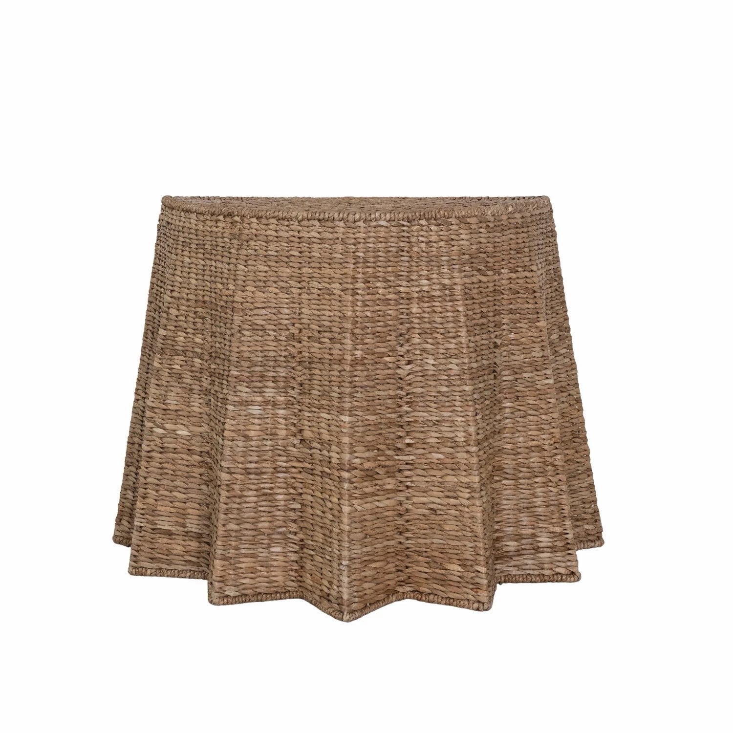 Hand-Woven Pleated Demilune Console Table