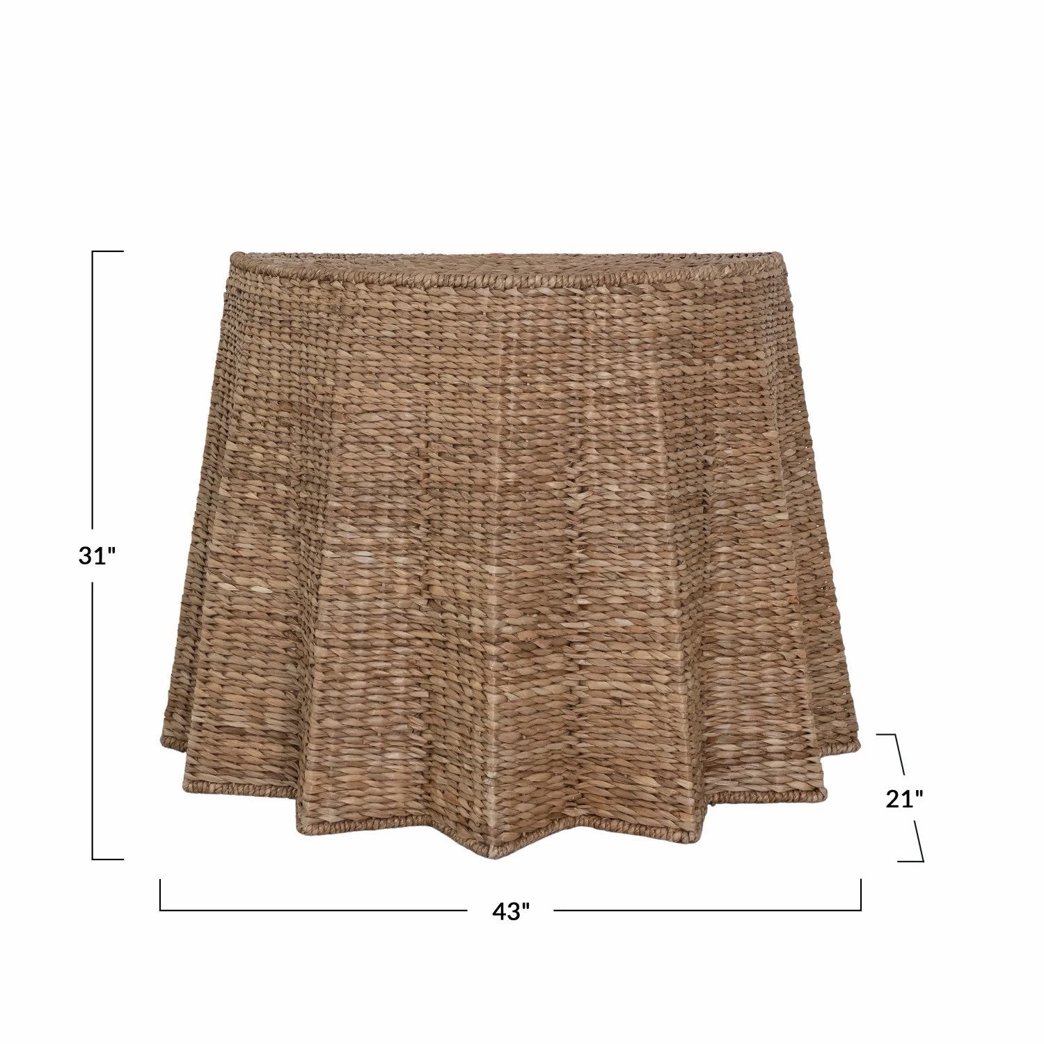 Hand-Woven Pleated Demilune Console Table