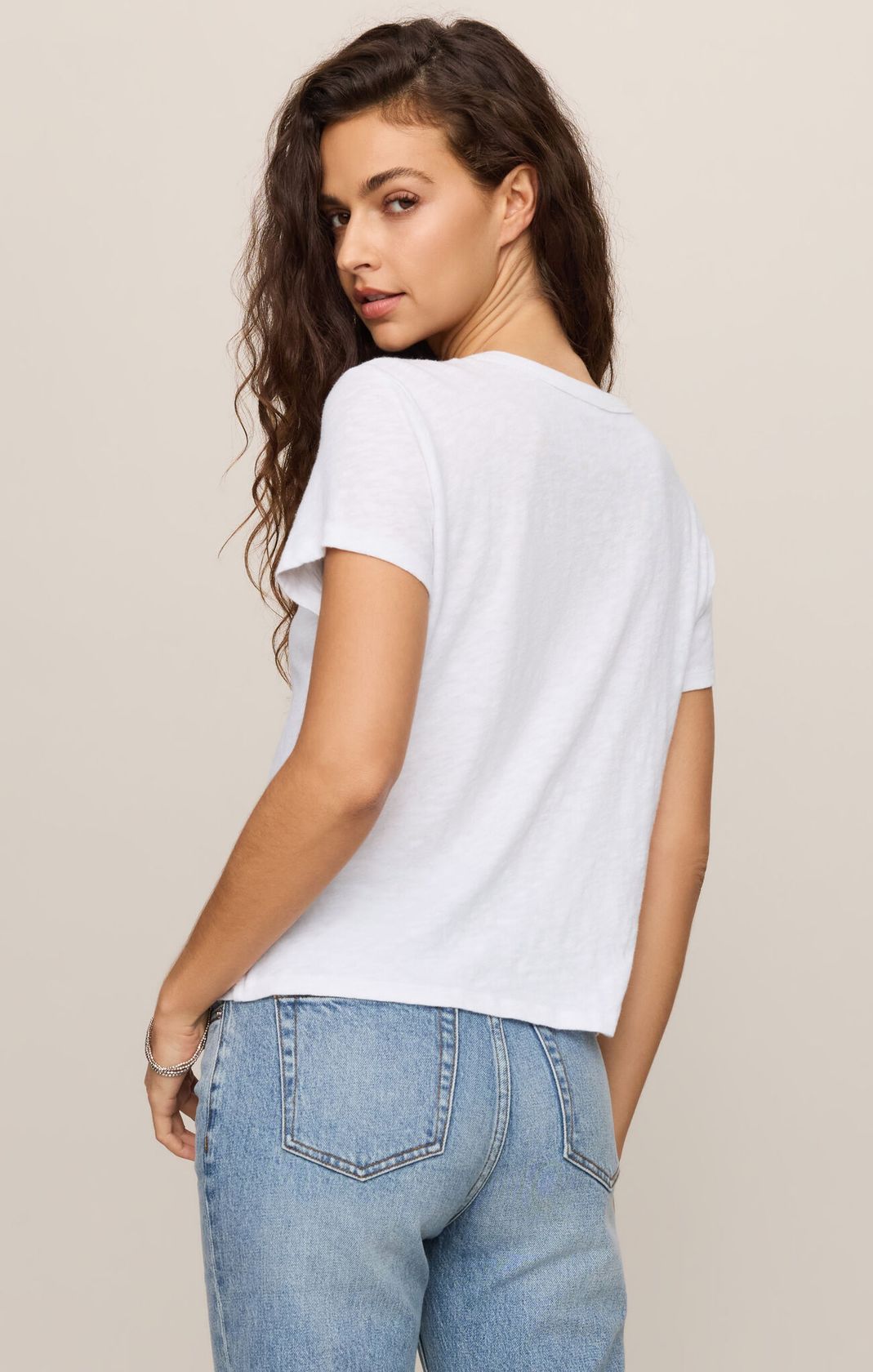 White Junie Slub Tee Shirt