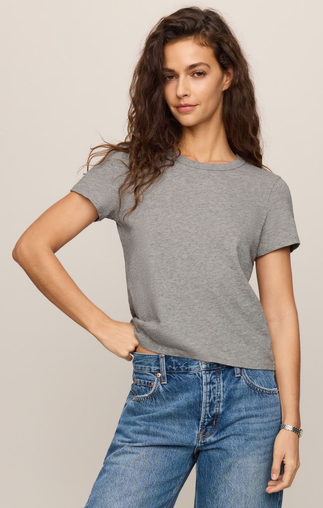 Heather Grey Junie Slub Tee Shirt