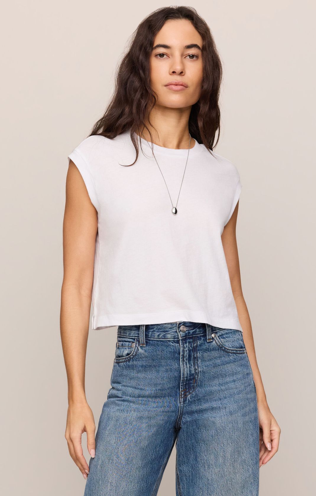 White Flex Sleeveless Tee