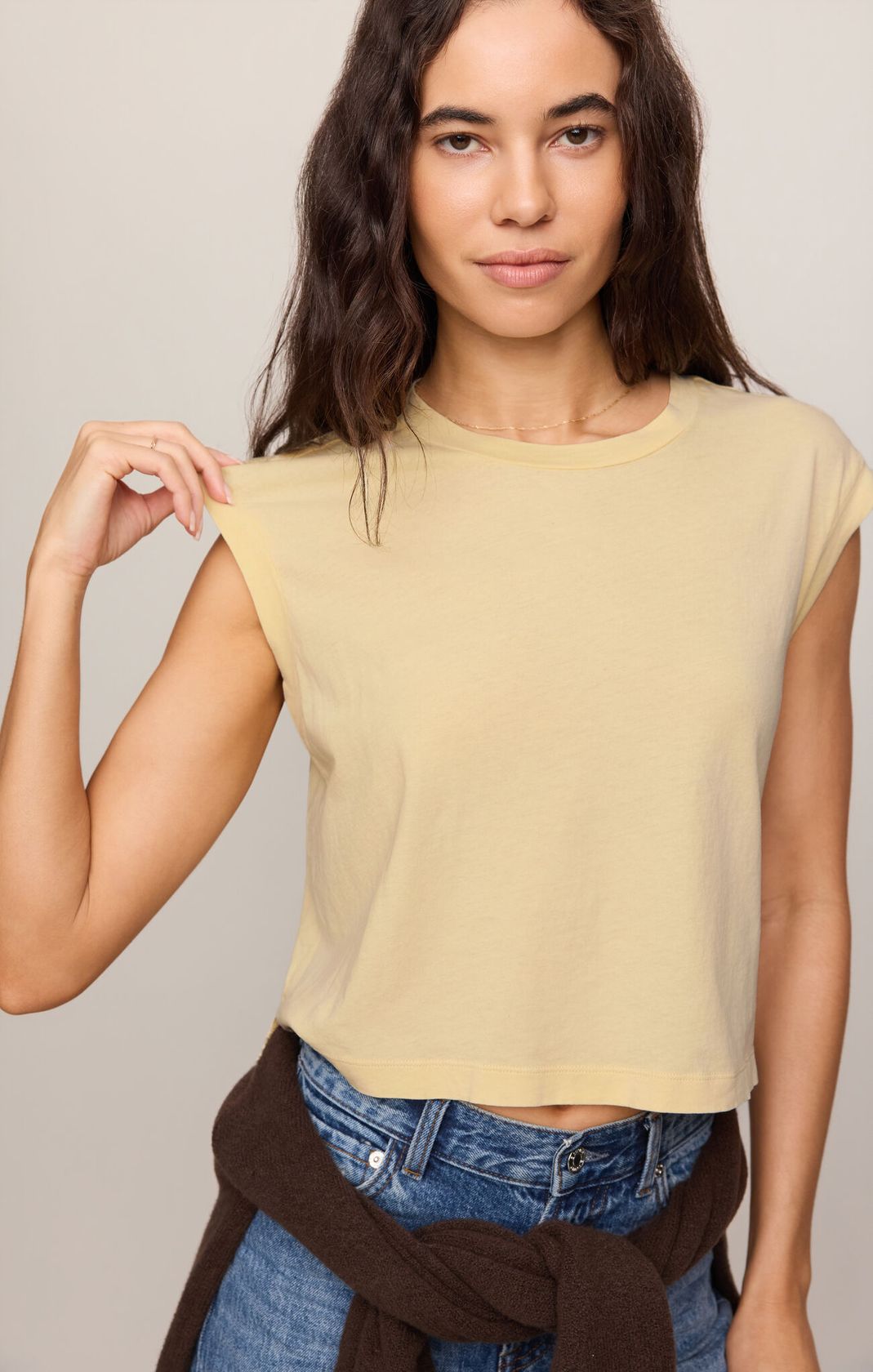 Lemon Chiffon Flex Sleeveless Tee