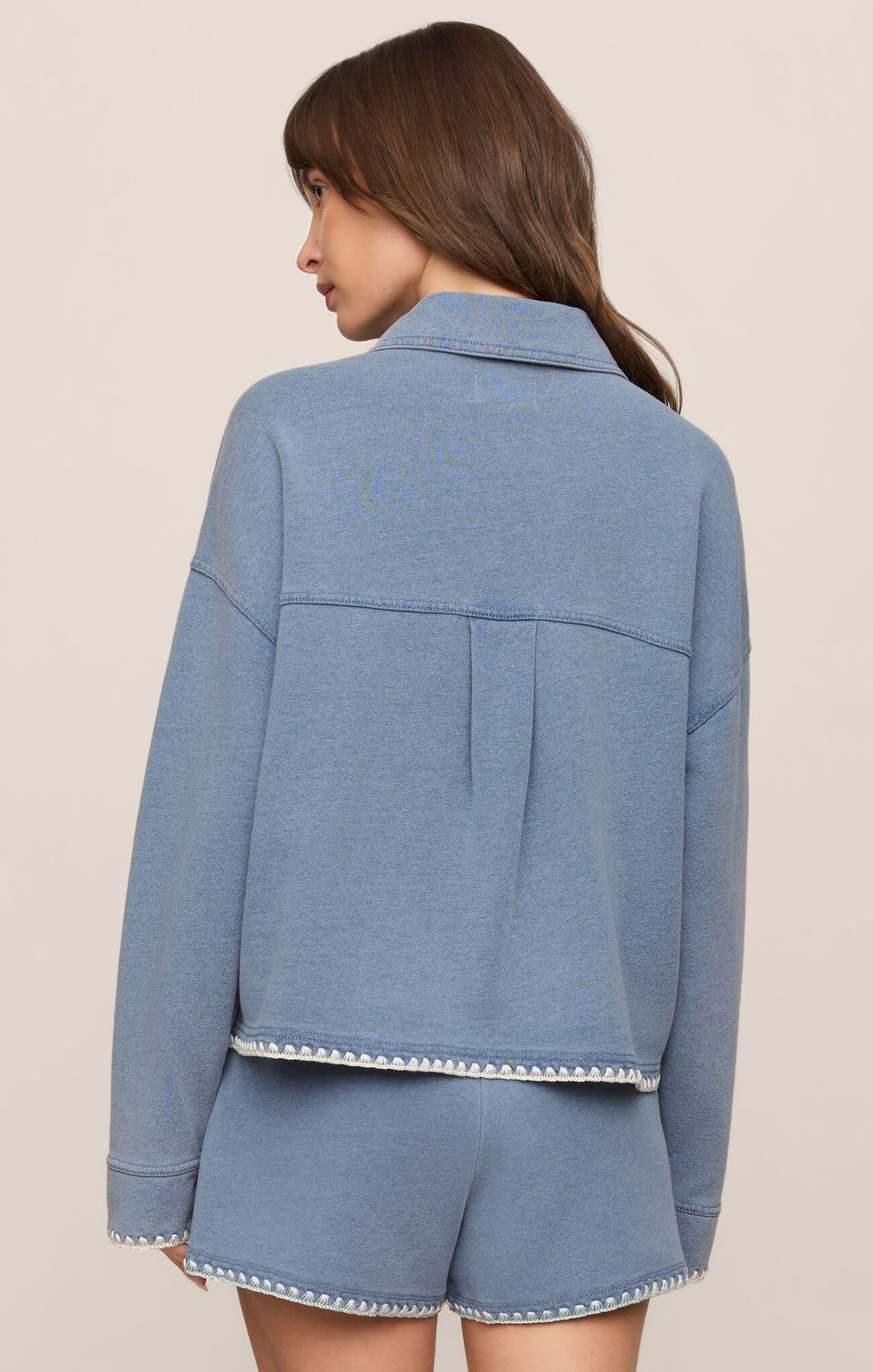 Santorini All Day Crop Whipstitch Jacket