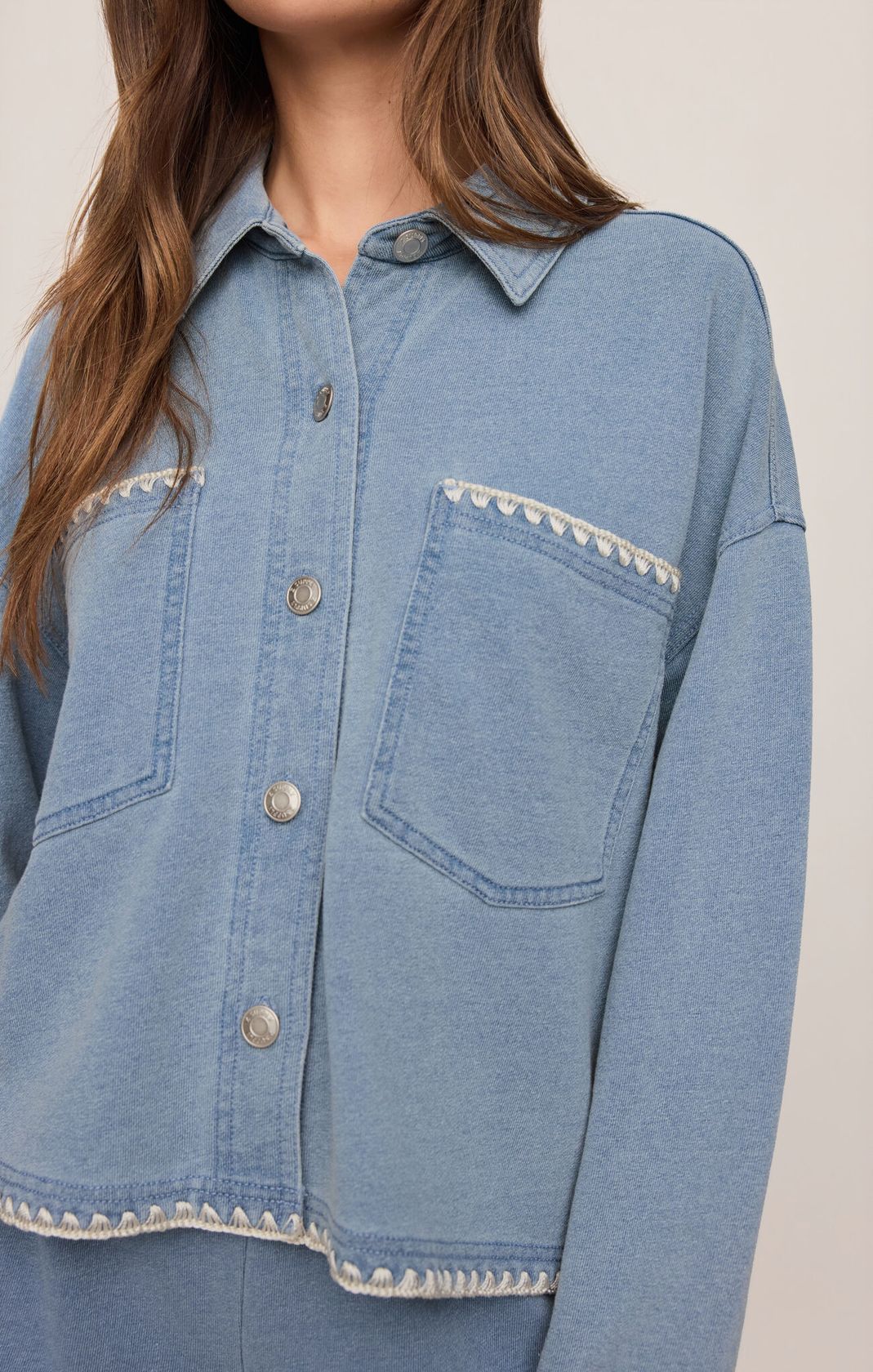 Santorini All Day Crop Whipstitch Jacket