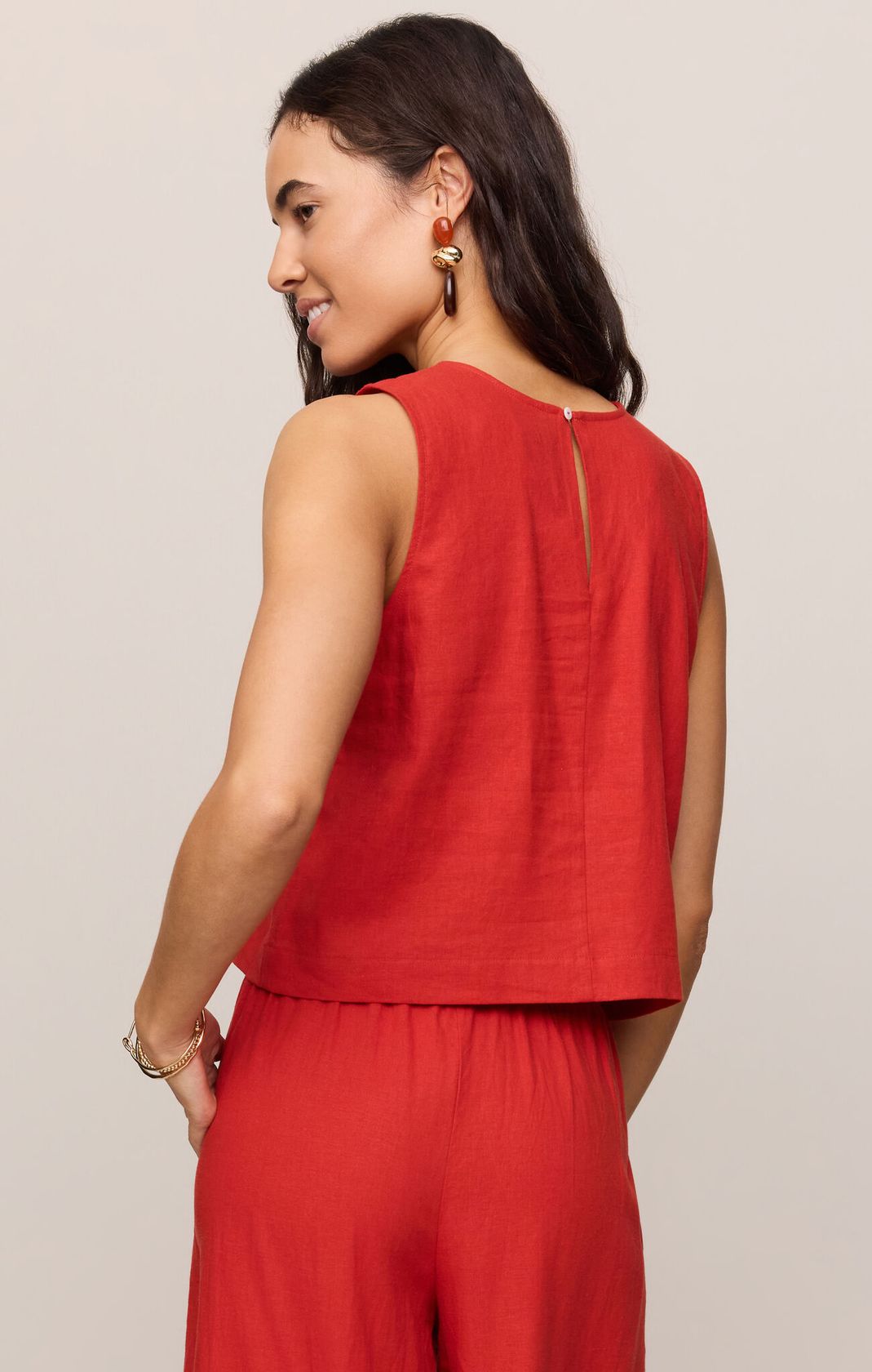 Chili Pepper Sloane Linen Top
