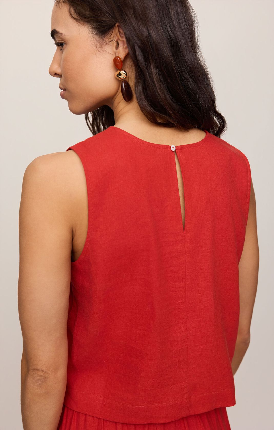 Chili Pepper Sloane Linen Top