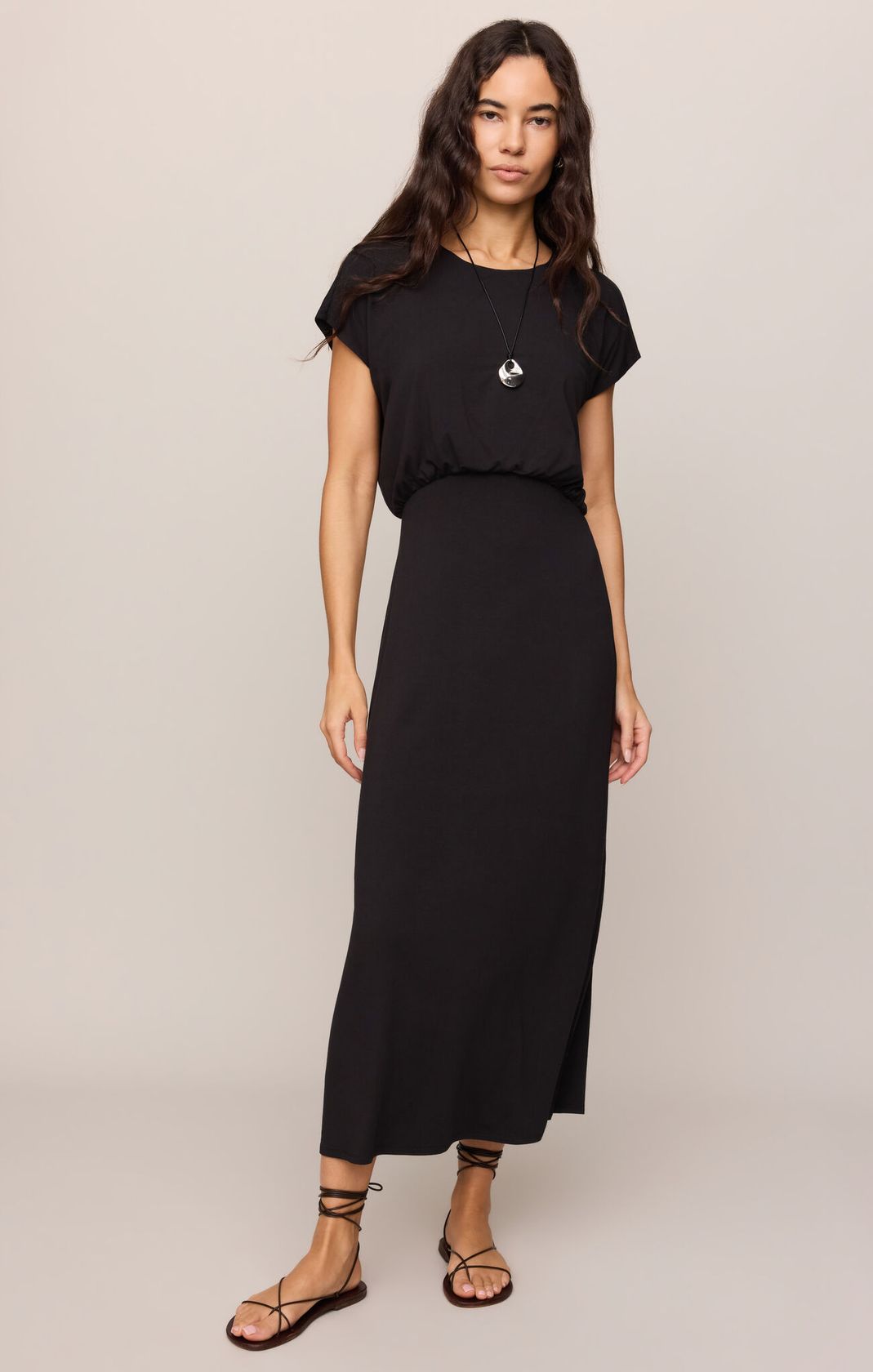 Black Anika Midi Dress