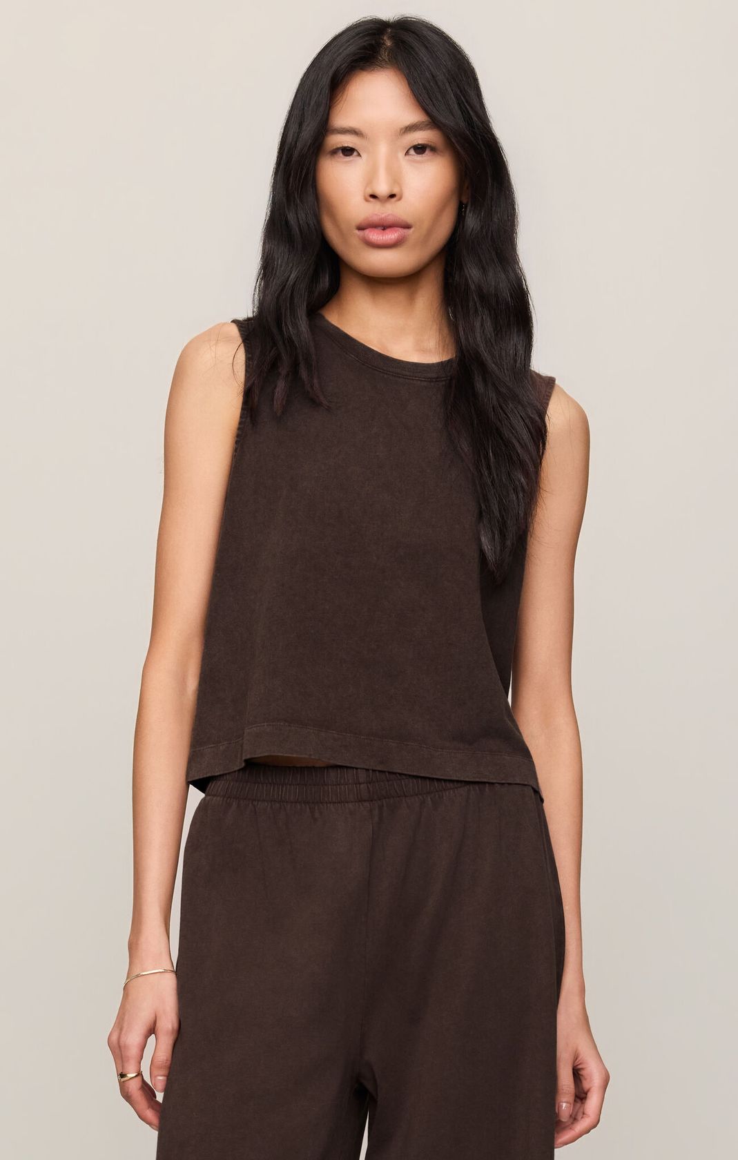 Dark Chocolate Sloane Jersey Muscle Tank