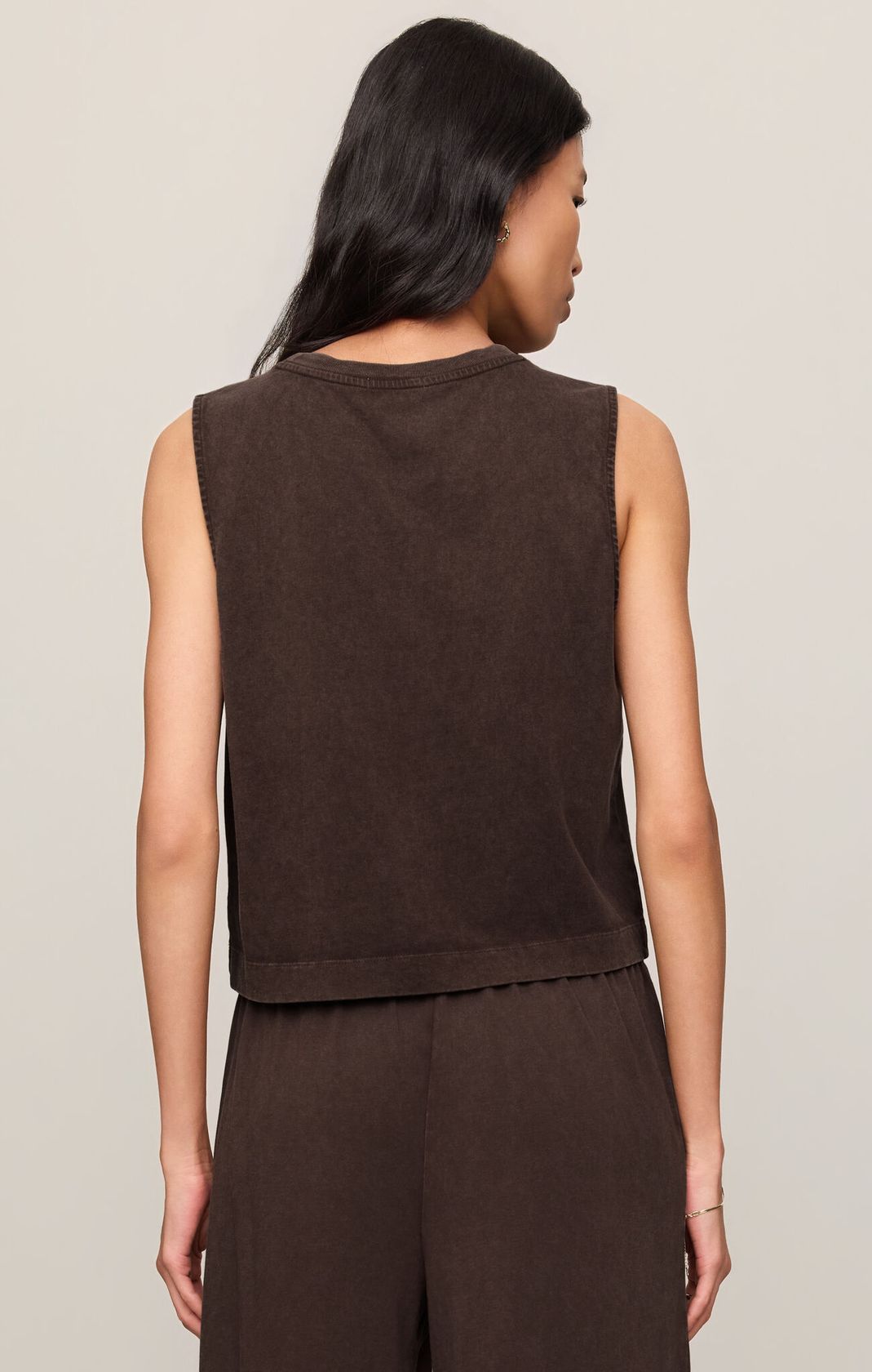 Dark Chocolate Sloane Jersey Muscle Tank
