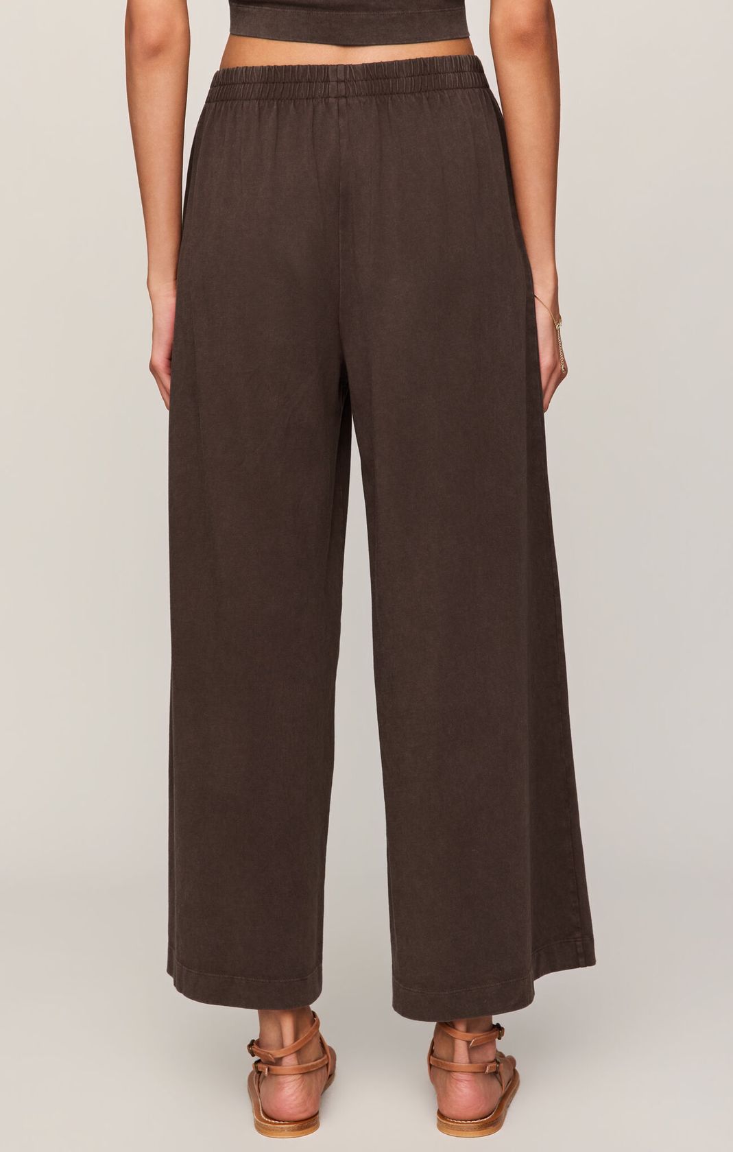Dark Chocolate Scout Jersey Crop Flare Pant