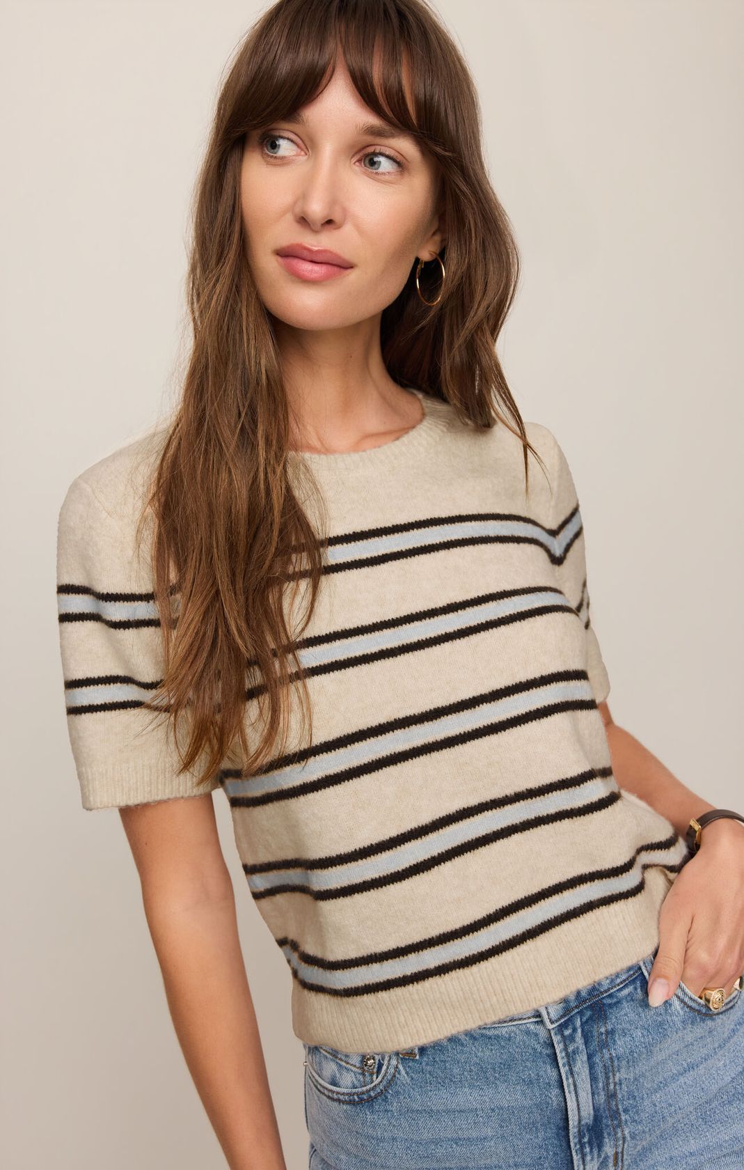 Oatmeal Gatewood Stripe Sweater