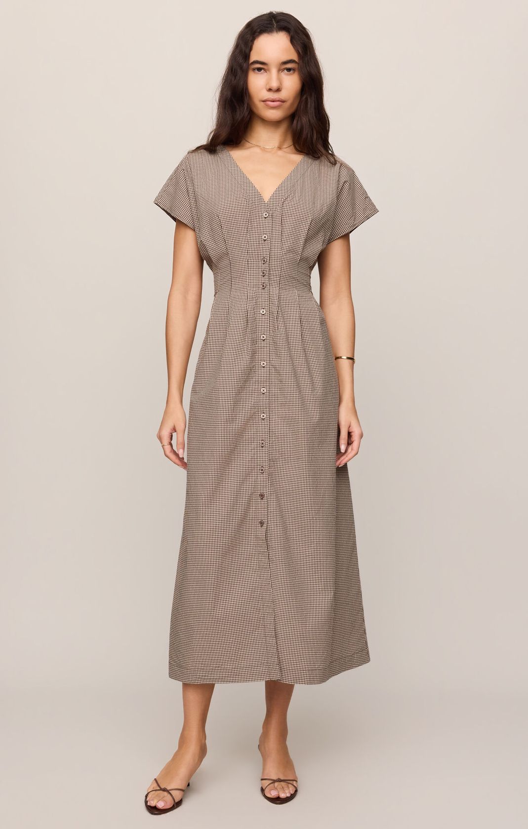 Sanna Gingham Midi Dress