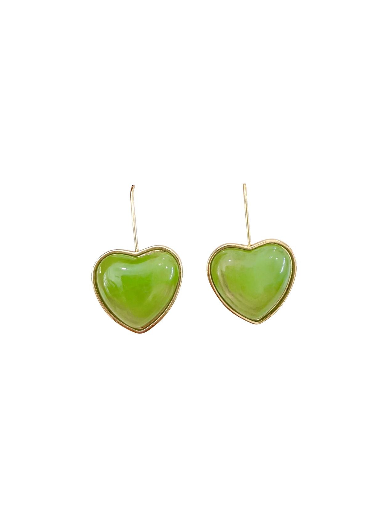 Green Melly Heart Earrings