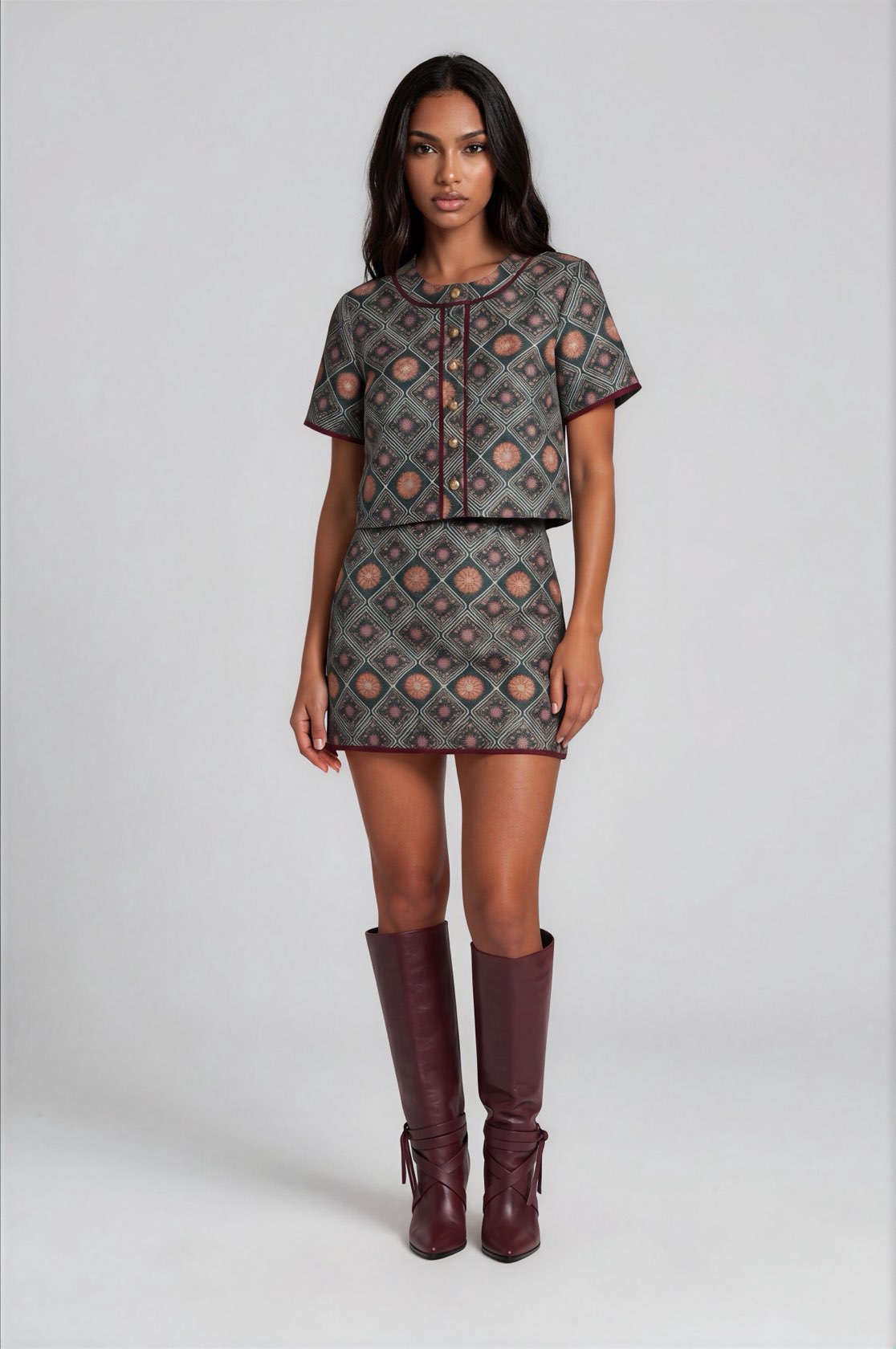 Golden Rosette Brea Mini Skirt